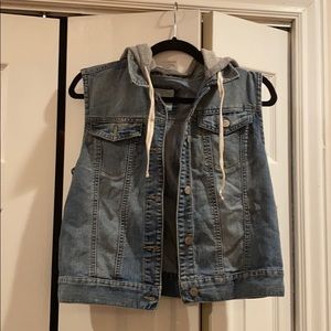 Mudd denim vest with sweater hood